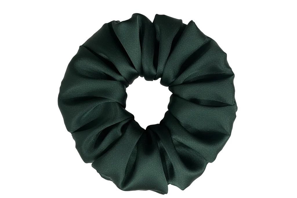 Scrunchie| Hair Tie | Premium Silk Satin | XXL(Dark green)