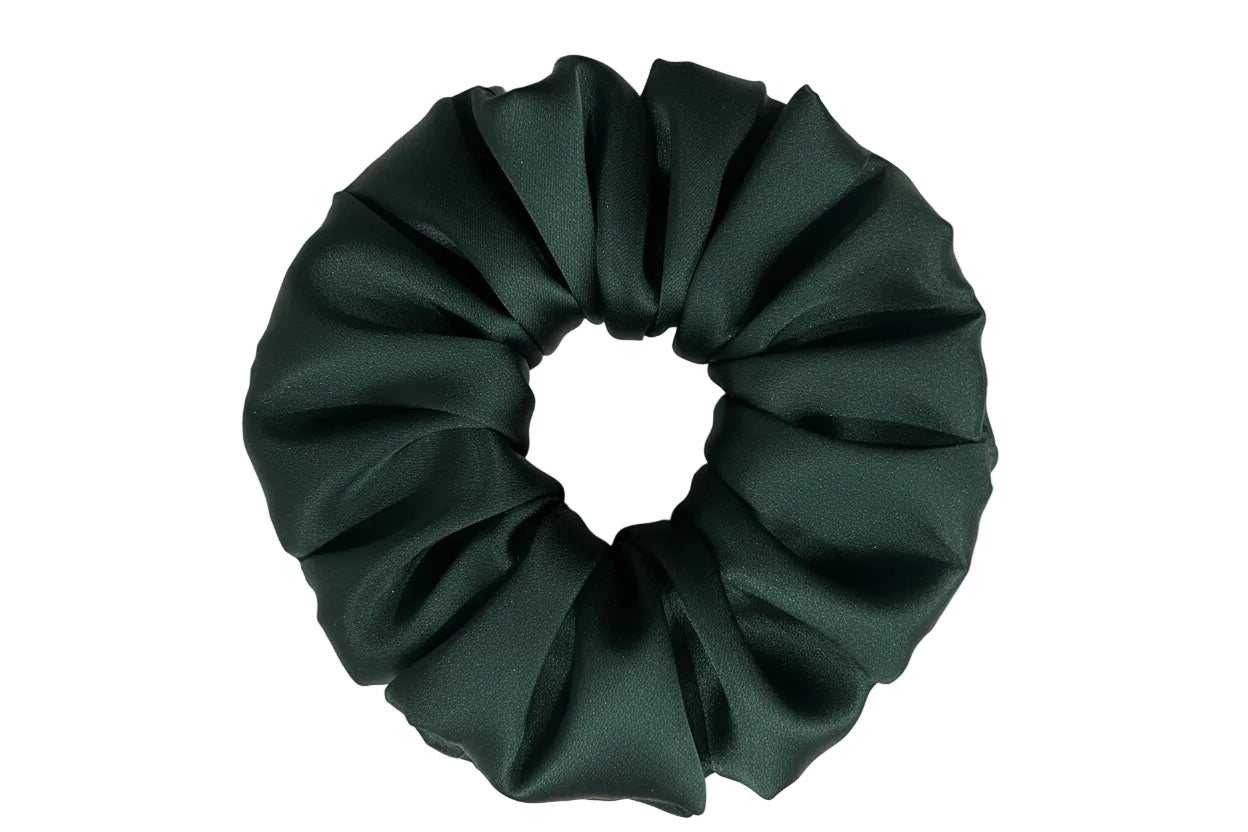 Scrunchie| Hair Tie | Premium Silk Satin | XXL(Dark green)