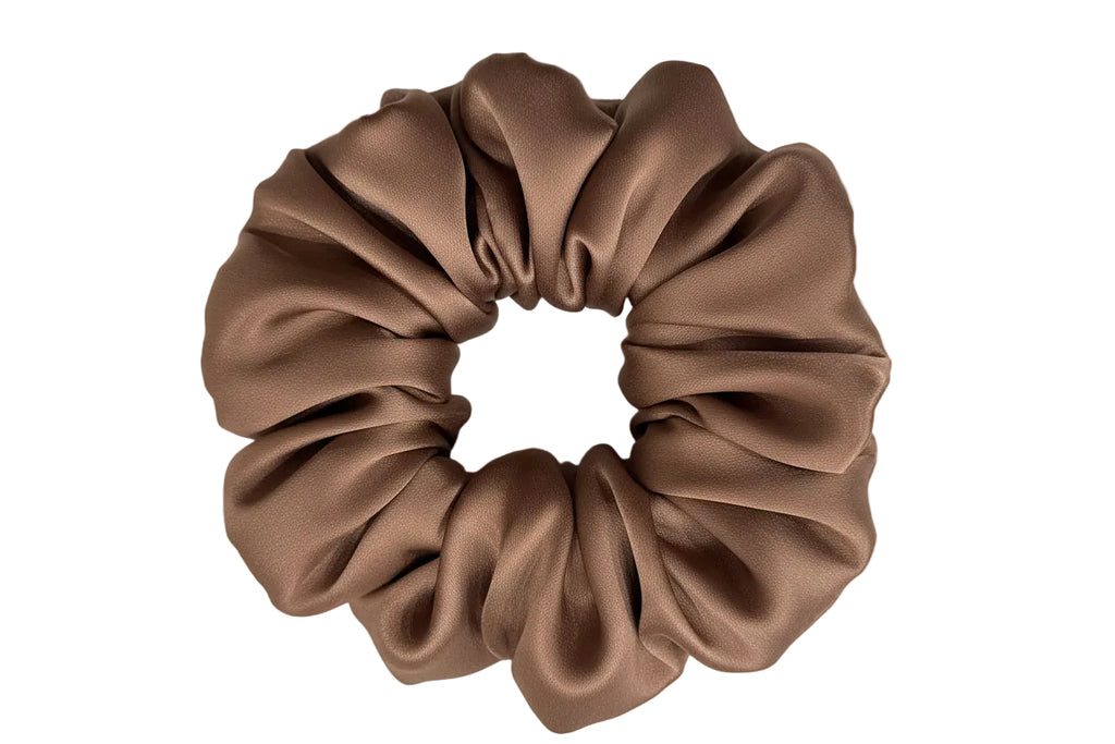 Scrunchie| Hair Tie | Premium Silk Satin | XXL(mid-tone brown)