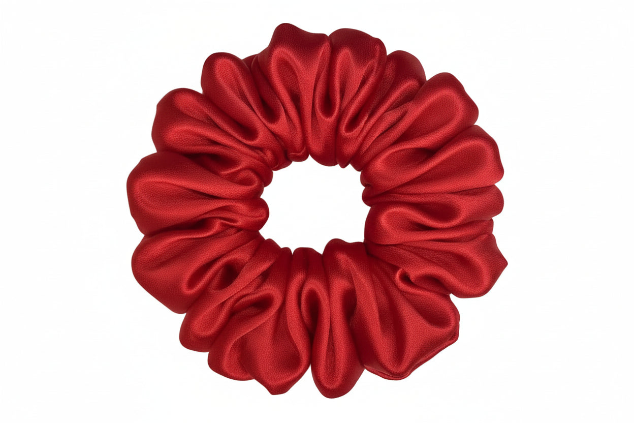 Scrunchie| Hair Tie | Premium Silk Satin | XXL(red)